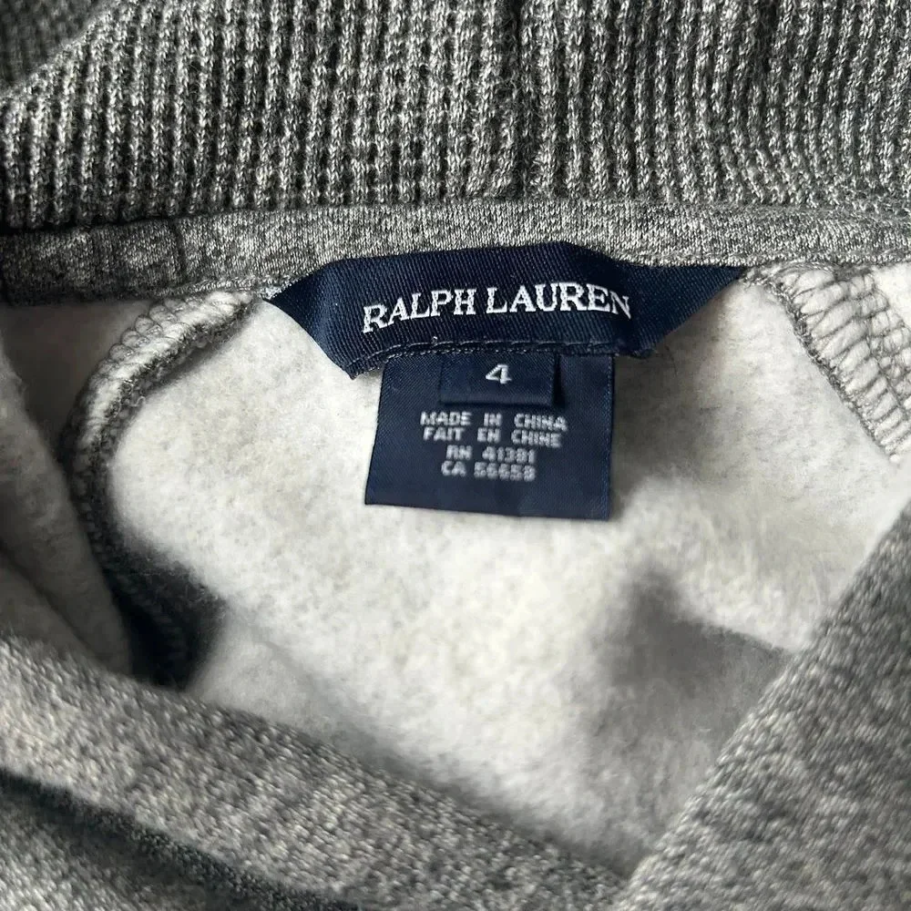 Ralph Lauren Girls Hoodie Sweatshirt Dress sz 4 Peplum Ruffle